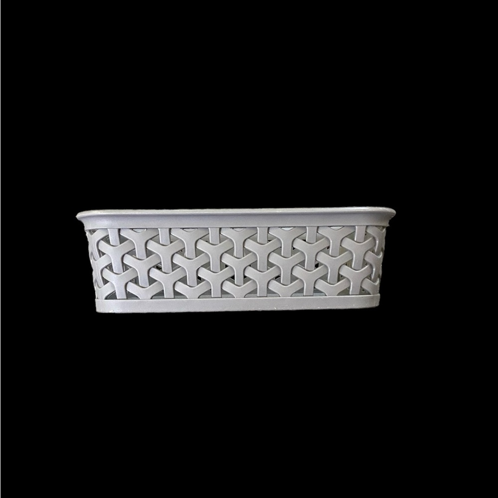 Gray Plastic Storage Basket - Picture 2 of 3